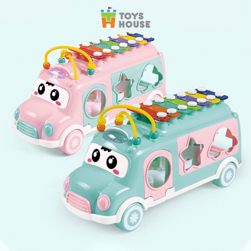 Đồ chơi tiền giáo dục cho bé - ô tô thả khối kết hợp đàn gõ Xylophone ToysHouse