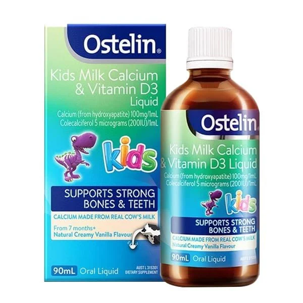 Ostelin Kids Milk Calcium & Vitamin D3 Liquid 90ml của Úc 7M+