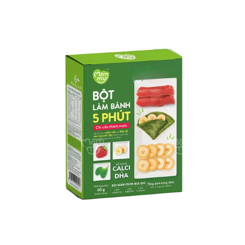 Bột làm bánh crepe Mammy vị hoa quả 6m+ (3 gói x 20g)