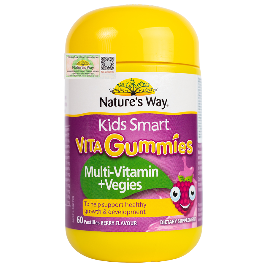 Kẹo Gum Nature's Way Kids Smart Multi Vitamin + Vegies 60 viên Úc