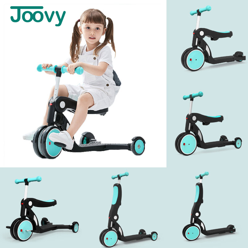 Xe chòi chân kiêm Scooter đa năng 5 trong 1 Joovy( không kèm cần đẩy) màu xanh