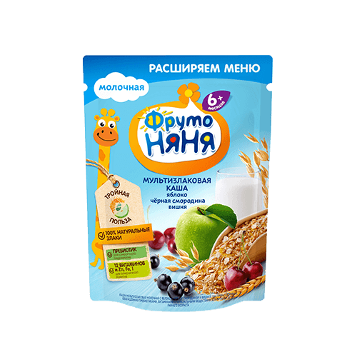 Bột ăn dặm Fruto 6th vị việt quất, chery, táo, ngô 200g