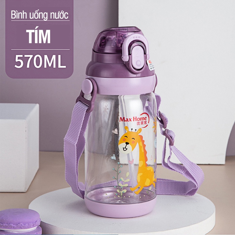 Bình nước học sinh maxhome dây đeo 570ml