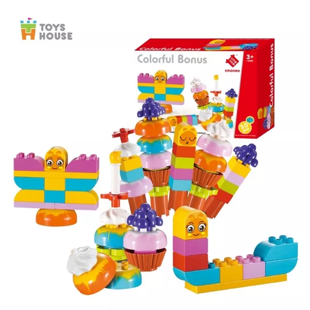 Bộ đồ chơi lắp ghép Những ly kem nhiều màu 30 chi tiết Toyhouse  0620-TH30-66001