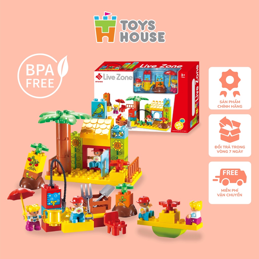 Bộ đồ chơi lắp ghép Nông trại hạnh phúc 48 chi tiết Toyhouse 0620-  TH48-55006