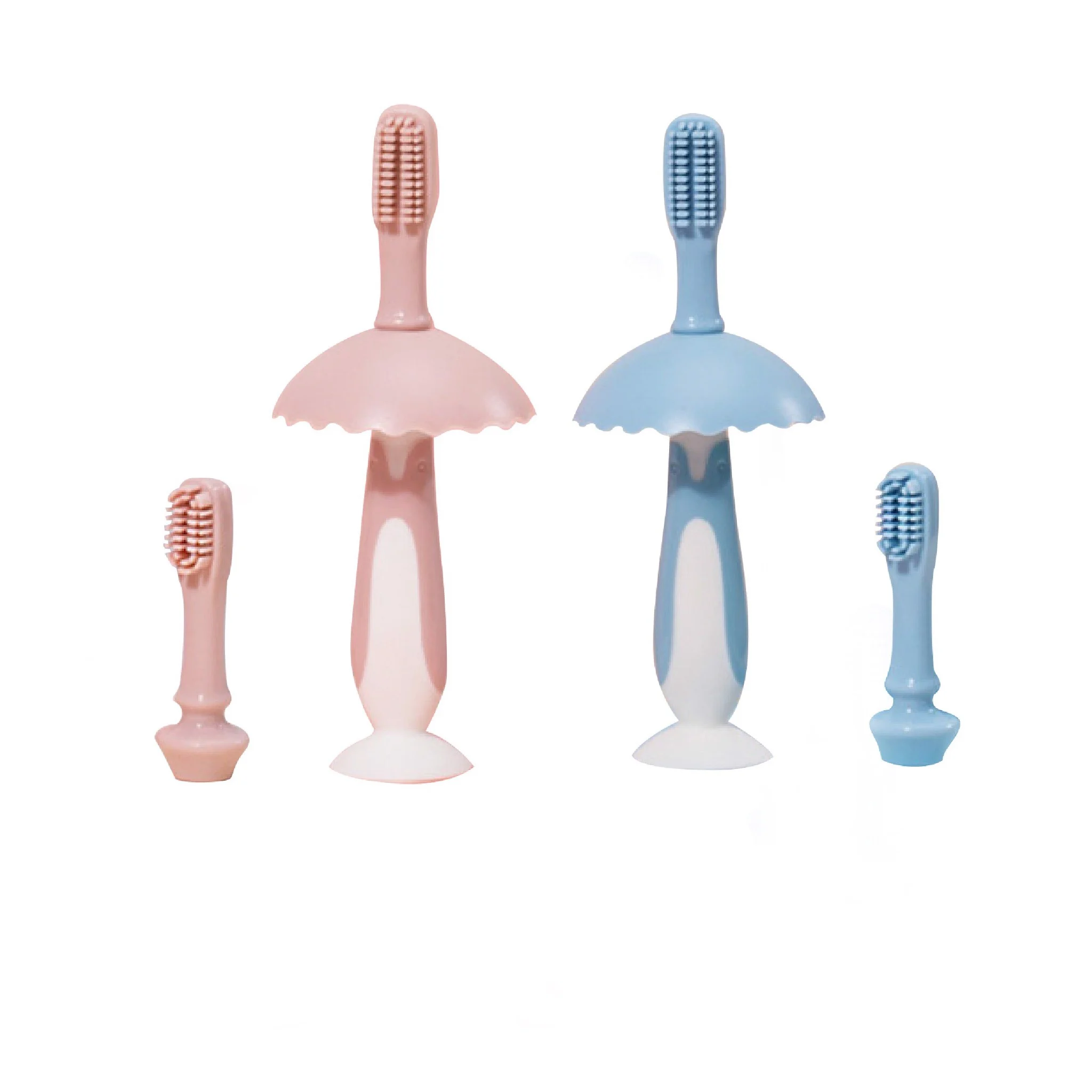 Bàn chải tập đánh răng Silicone màu hồng