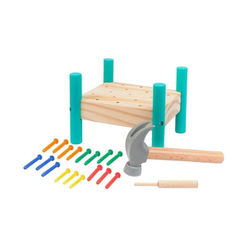 Bộ Đồ Chơi Bàn Gõ Đóng Đinh Bằng Gỗ - Montessori Giáo Dục Sớm