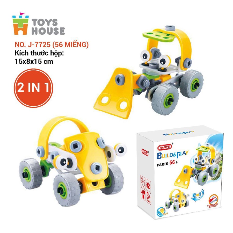 Đồ Chơi Giáo Dục Stem - Bộ Đồ Chơi Lắp Ghép Build&Play Mô Tô 5 Chi Tiết Toyhouse