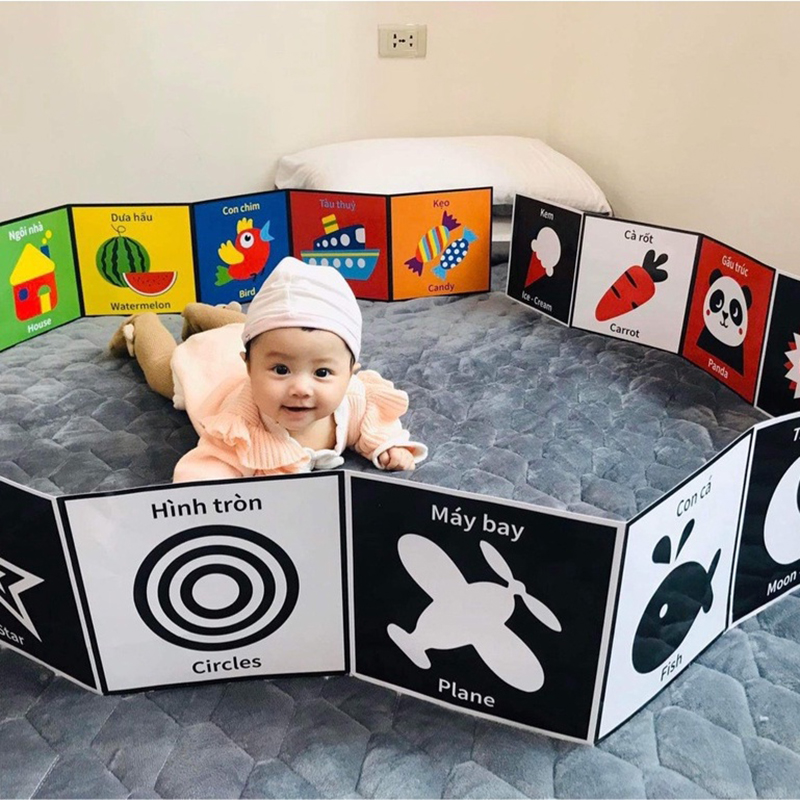Bộ 40 thẻ kích thích thị giác cho trẻ sơ sinh zic zăc