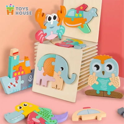 Đồ chơi ghép hình gỗ 3D - đồ chơi gỗ thông minh Toys House