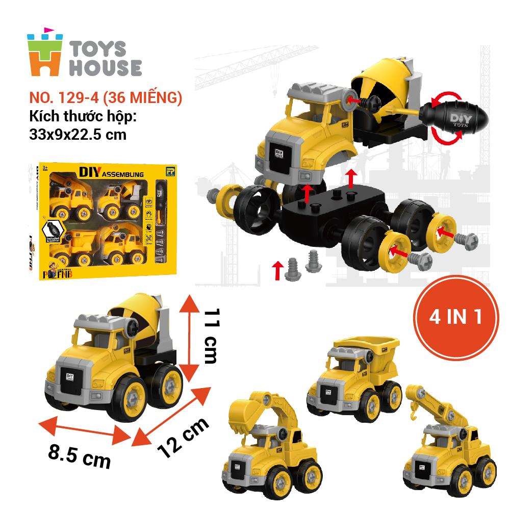 Đồ Chơi Lắp Ghép Mô Hình DIY Set Hộp 4 Xe Toyhouse