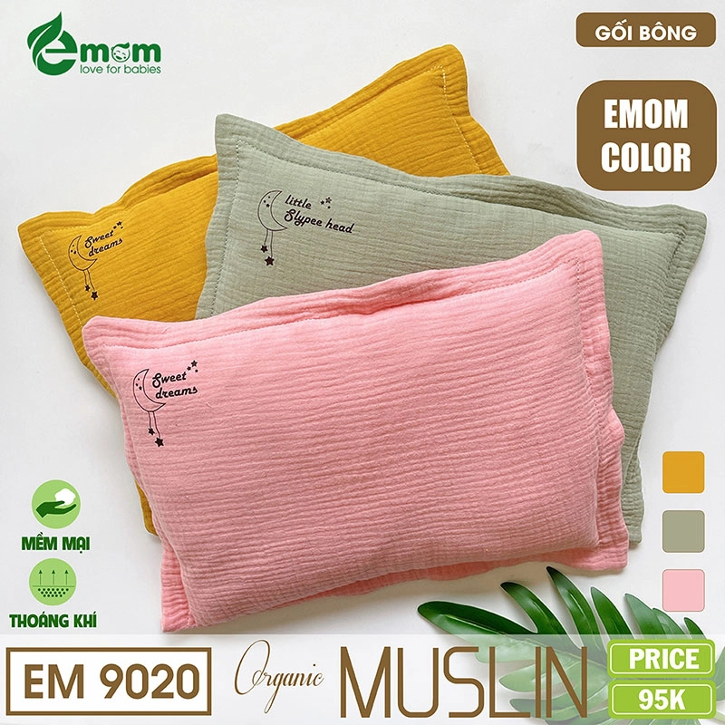 Gối bông Muslin EMOM COLOR