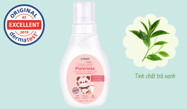 Nước rửa bình & rau quả chiết xuất thảo mộc tự nhiên K-Mom Hàn Quốc dạng chai tạo bọt (500ml)