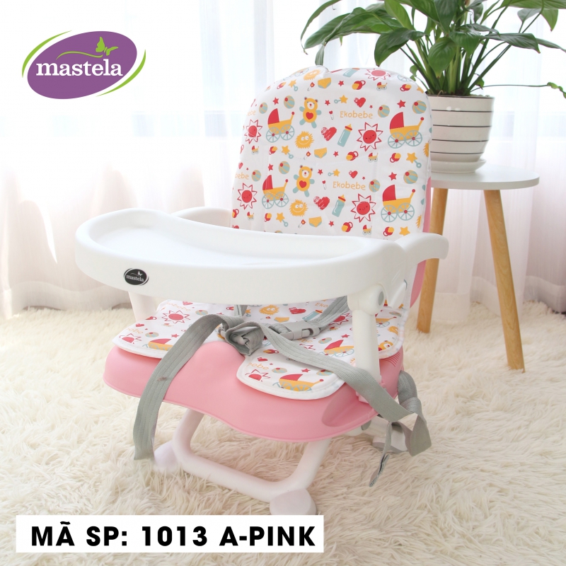 Ghế ngồi ăn du lịch điều chỉnh độ cao MSTL-1013-A-PIN  màu hồng lót da