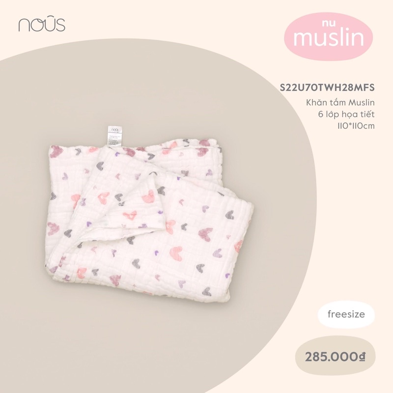 Khăn tắm Muslin 6 lớp 110*110cm