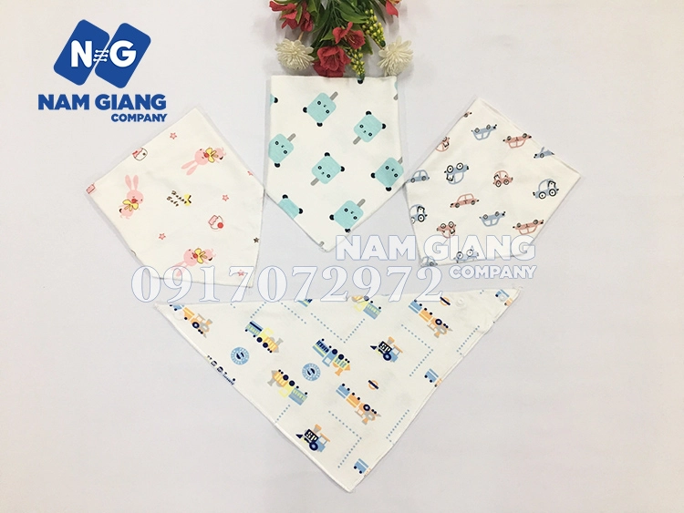 Khăn Yếm bấm tam giác cotton