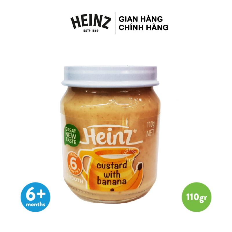 Custard với chuối cho trẻ từ 6 tháng tuổi trở lên 110g - Heinz Custard with Banana