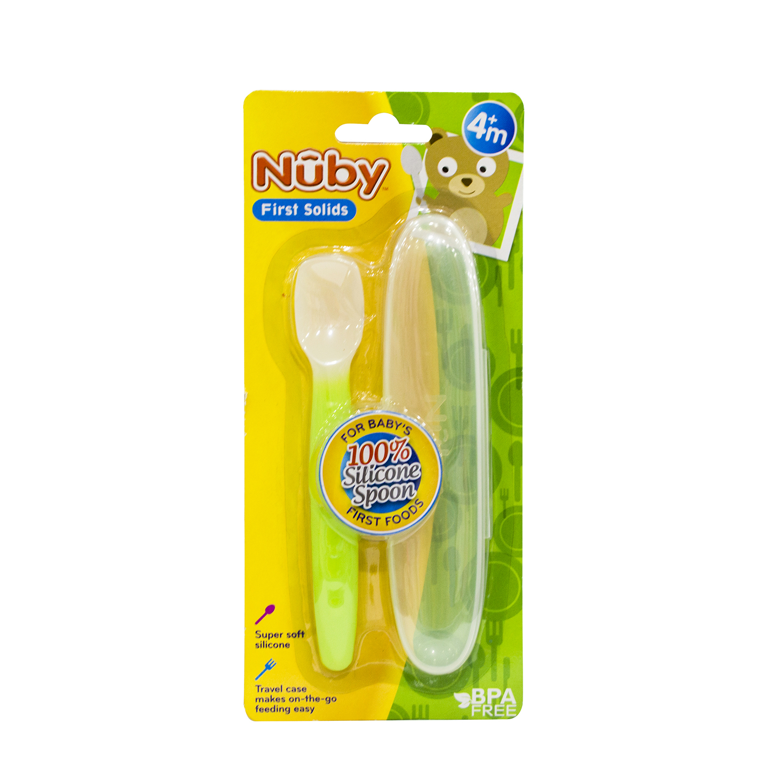 Nuby - Thìa ăn dặm silicone kèm hộp