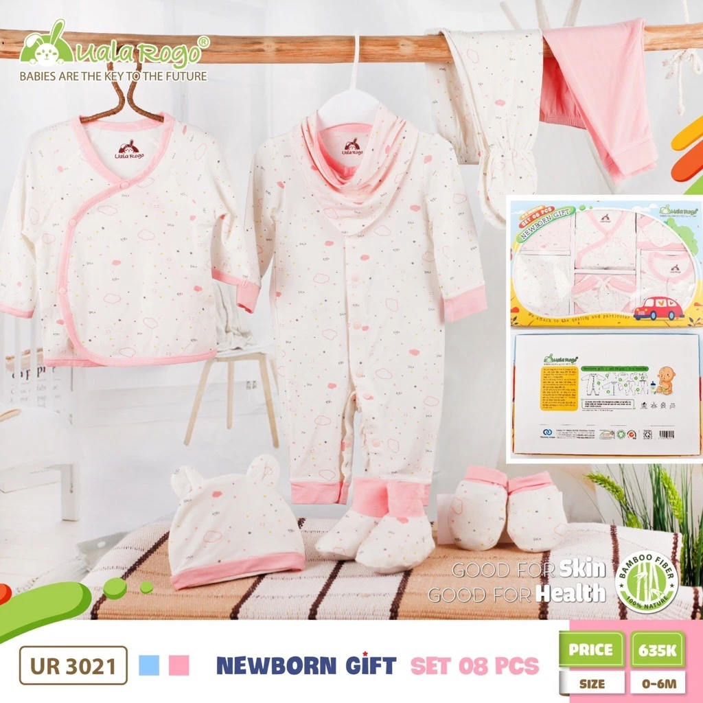 Set quà tặng 8 món 0-6m