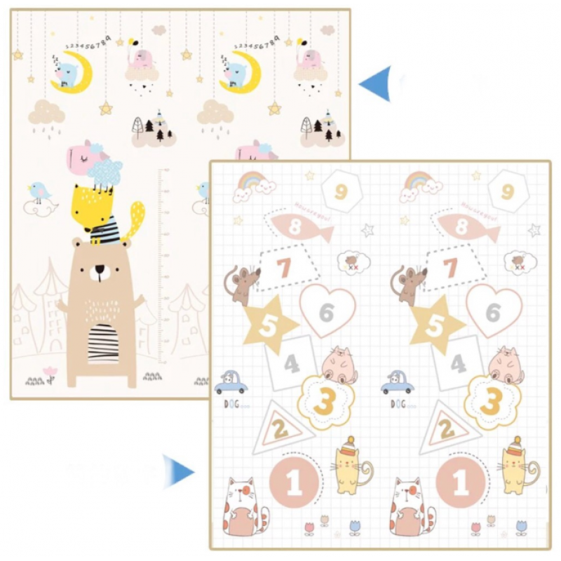 Thảm xốp XPE gấp gọn Royalcare họa tiết Gấu, Chữ số1019-RC-010-MAT-06 180x200 MAT-06