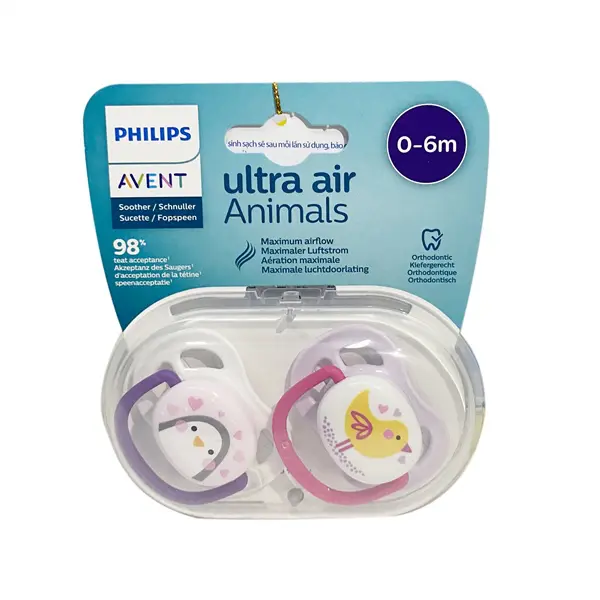 Ty giả Philips Avent thông khí hình thú bé gái 0-6T set đôi