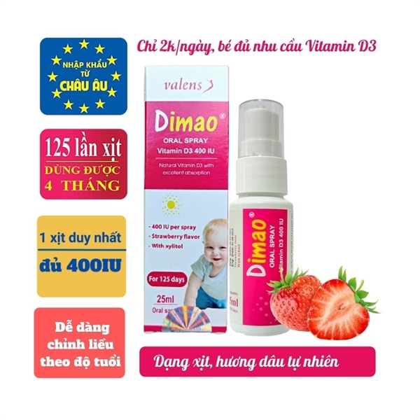 Vitamin D3 Dimao dạng xịt 25ml (125 ngày)