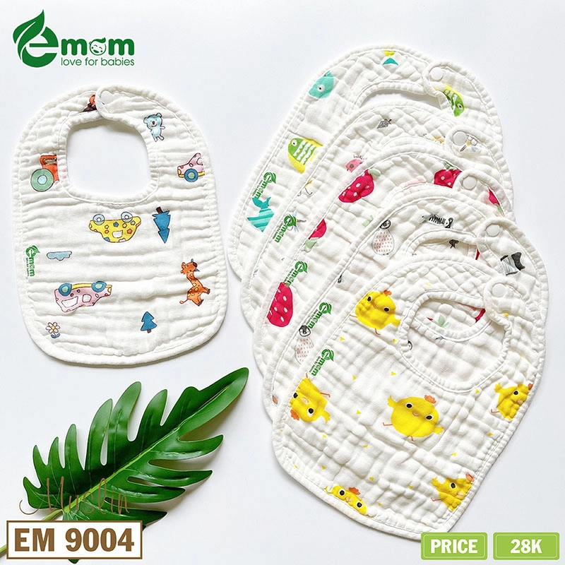 Yếm xô Muslin Emom - khuy bấm