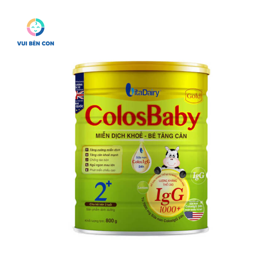 Sữa ColosBaby Gold 2+ 800g (Hệ Miễn Dịch Khỏe Bé Tăng Cân)