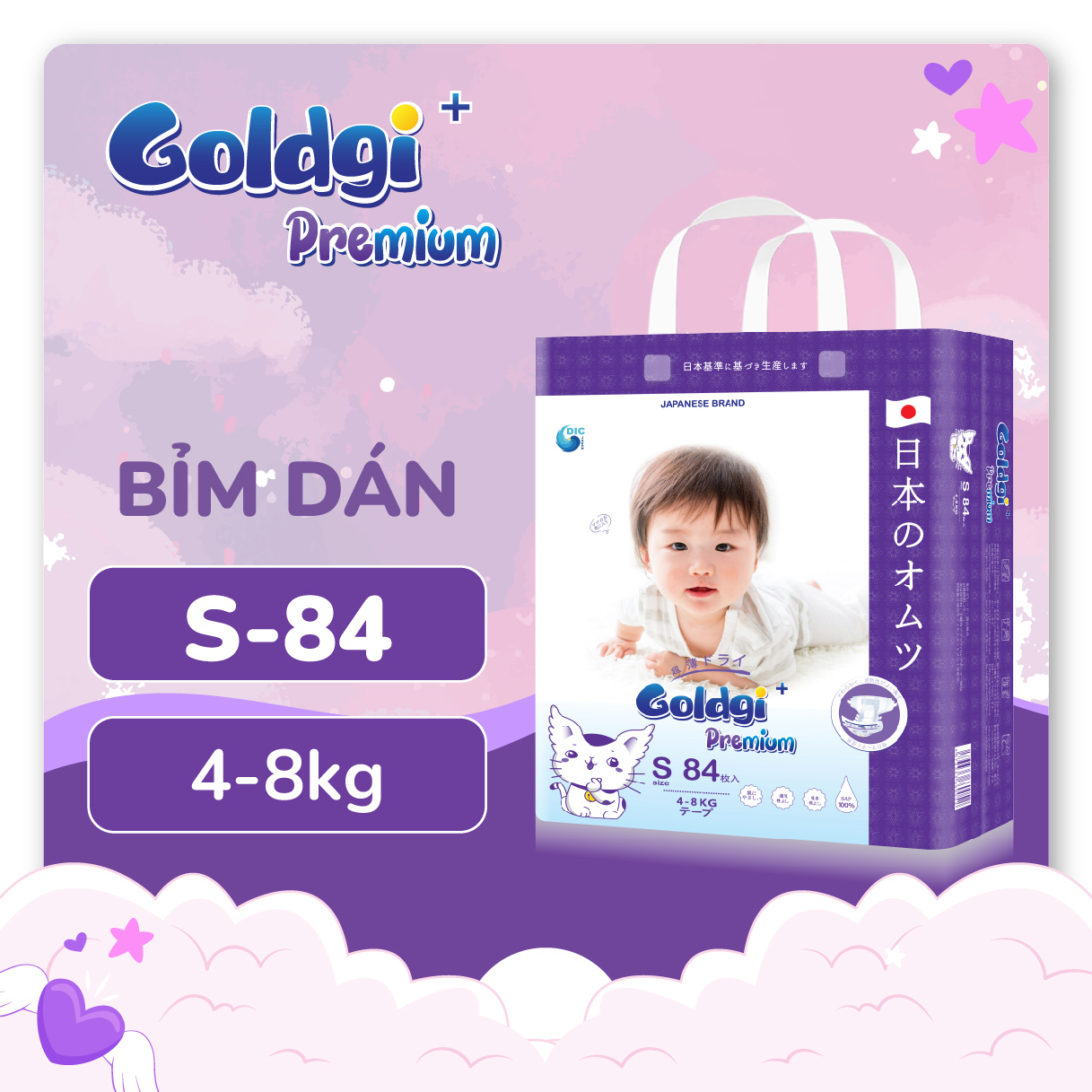 Bỉm cao cấp GOLDGI+_Tã dán