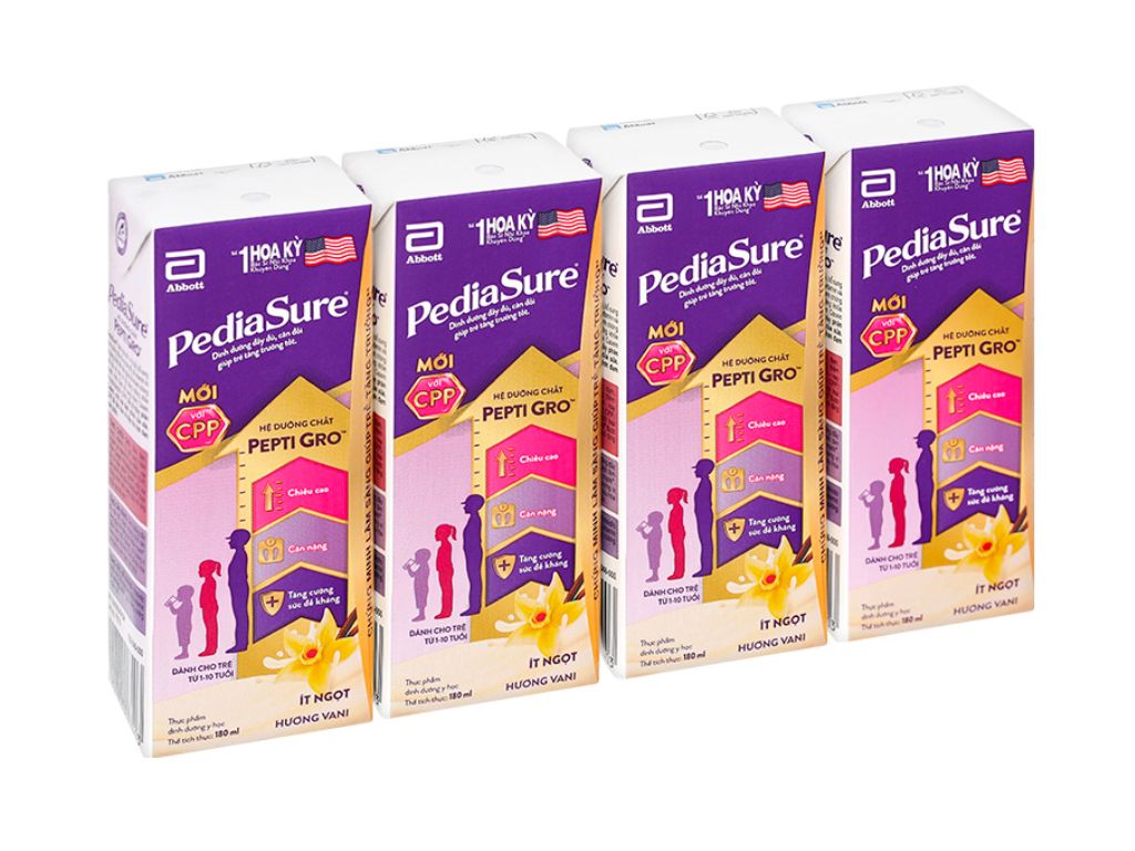 Sữa Pediasure nước hương Vani 180ml_vỉ 4 hộp