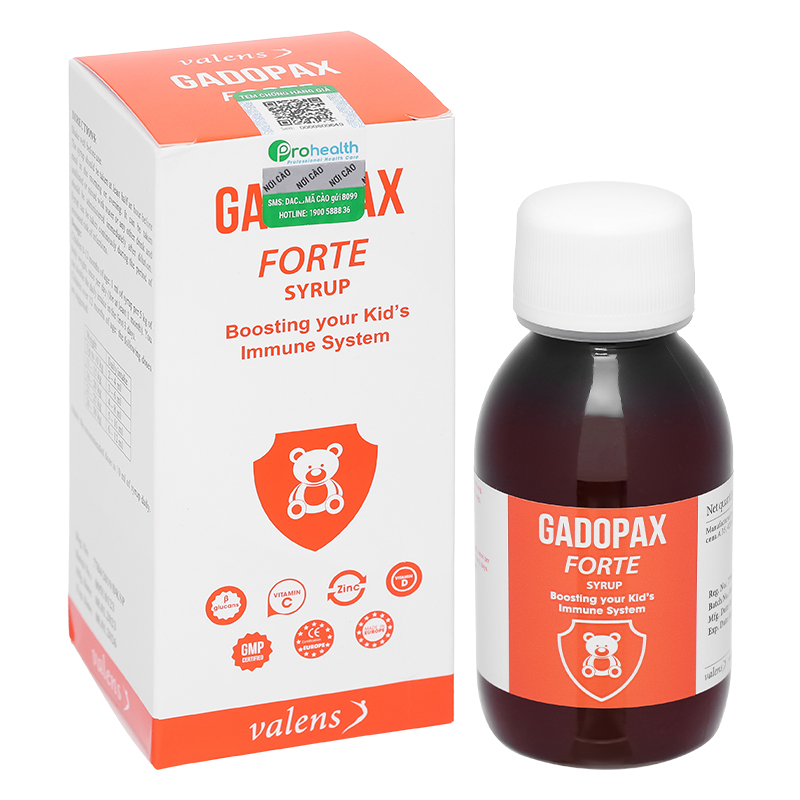 Siro Gadopax Forte hỗ trợ tăng sức đề kháng của cơ thể (100ml)